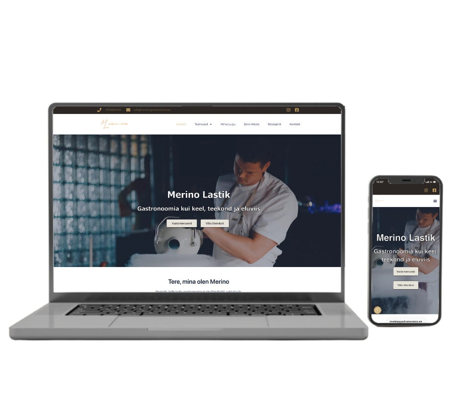 Merino Gastronoomia veebileht WordPressi platvormil